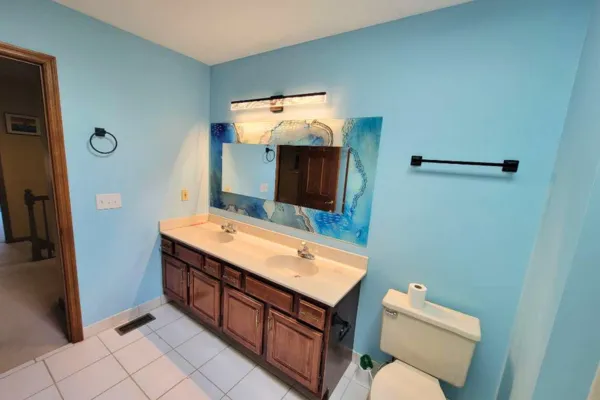Blue Coastal Bathroom Painting Project In Cincinnati OH